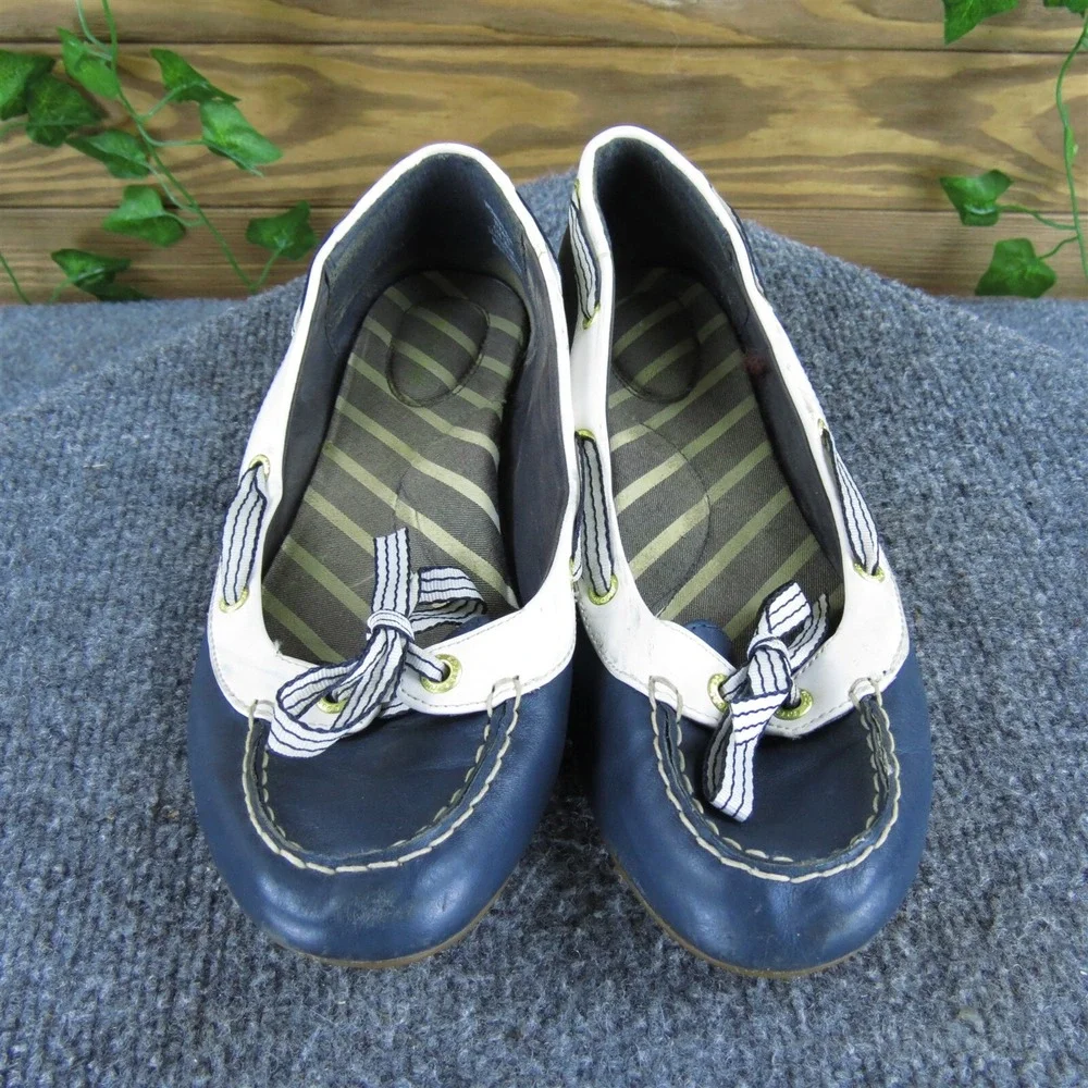SPERRY Women's Boat Shoe Blue Leather Sz 8.5‎ Medium Used 2025